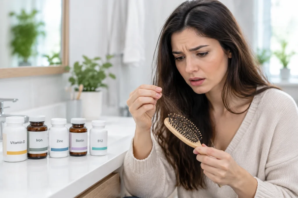 تاثیر کمبود ویتامین‌ها بر ریزش مو: چه مکمل‌هایی بخوریم؟ (راهنمای جامع و علمی)